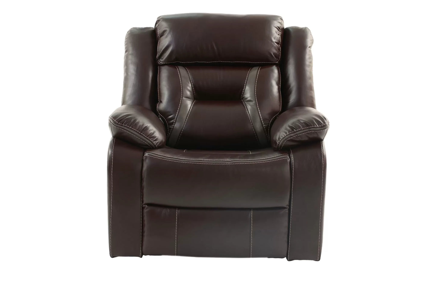 Single Recliner, Dark Brown, Gray, Gel Leatherette