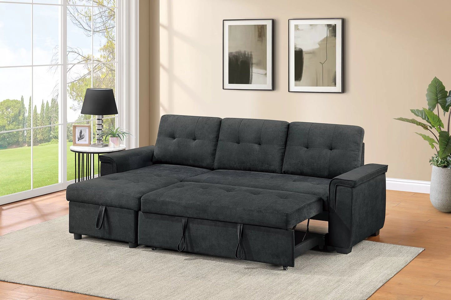2-Pieces Reversible Convertible Sectional Sofa