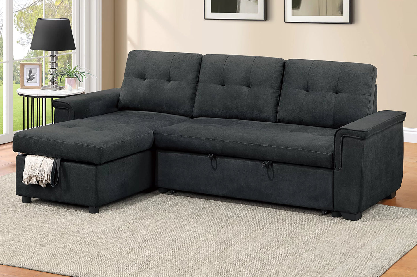 2-Pieces Reversible Convertible Sectional Sofa