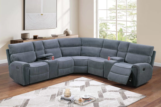 Manual Mechanism Reclining Sectional Sofa