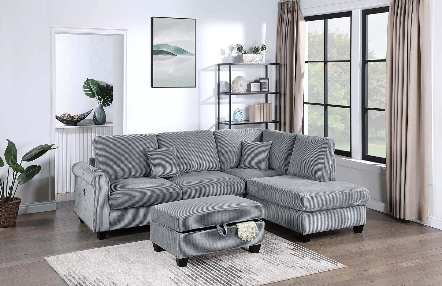 3-Pieces Sectional Sofa Set