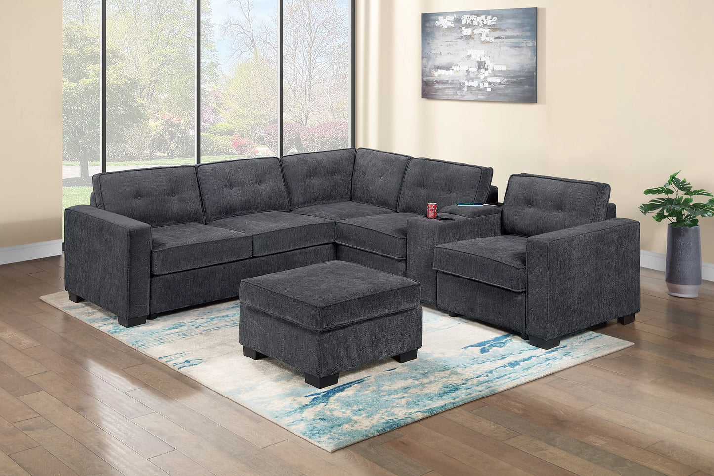 4-Pieces Sectional Sofa Set