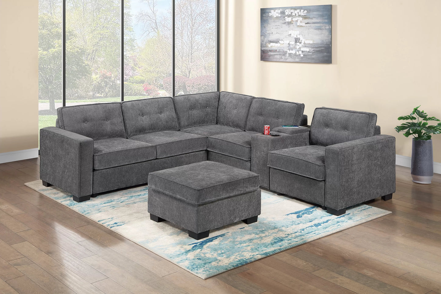 4-Pieces Sectional Sofa Set