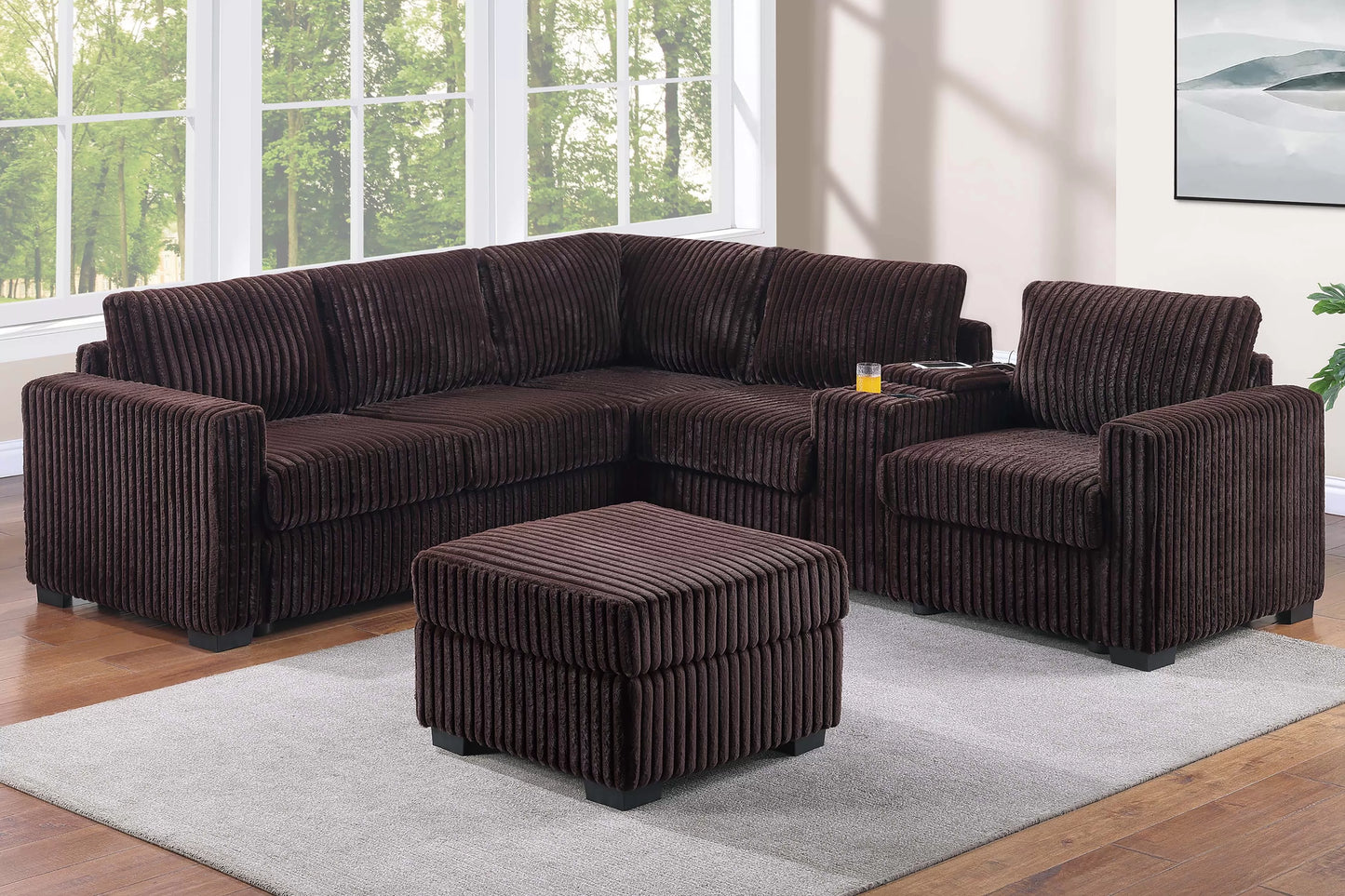 4-Pieces Reversible Sofa Set