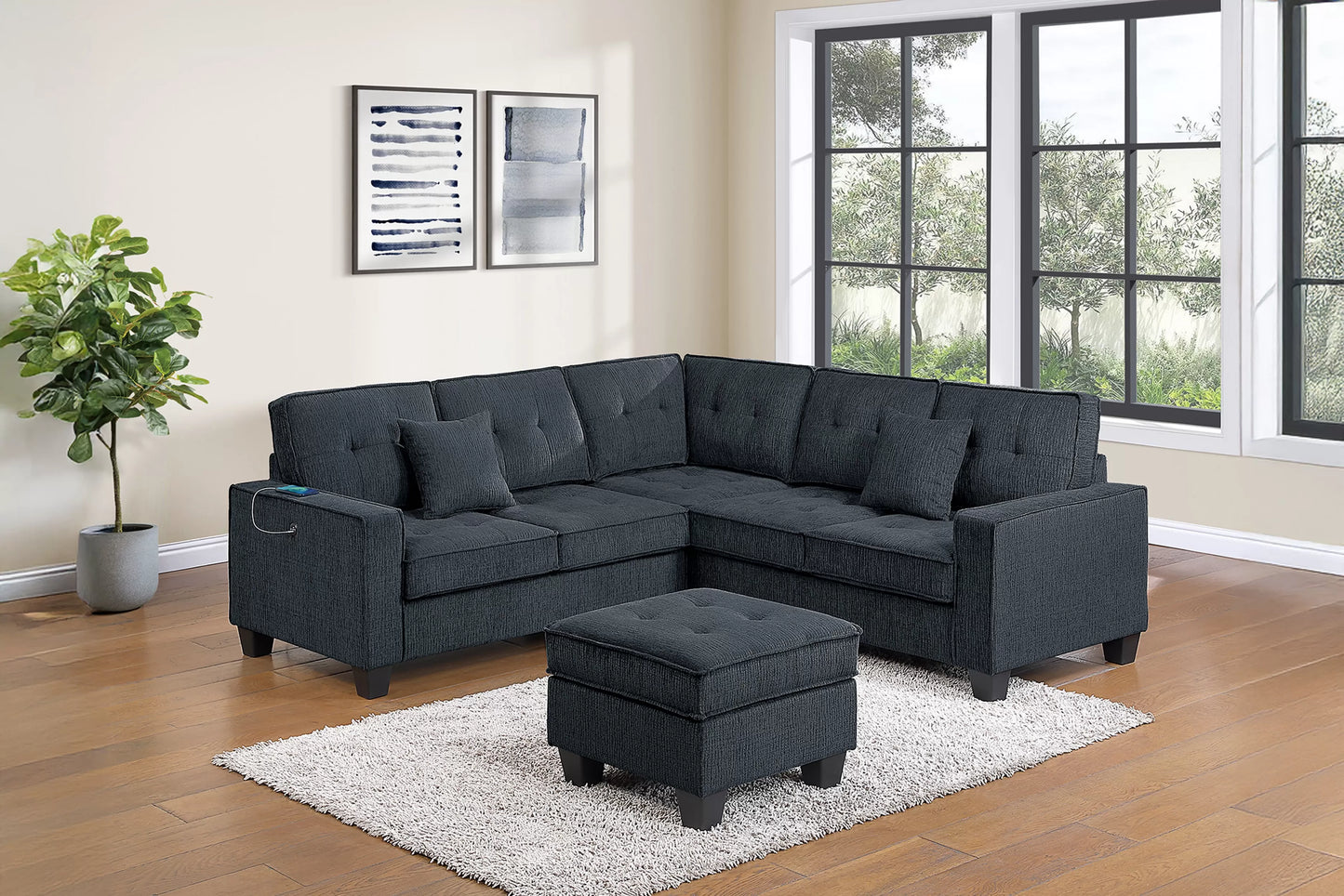4-Pieces Sectional Sofa Set