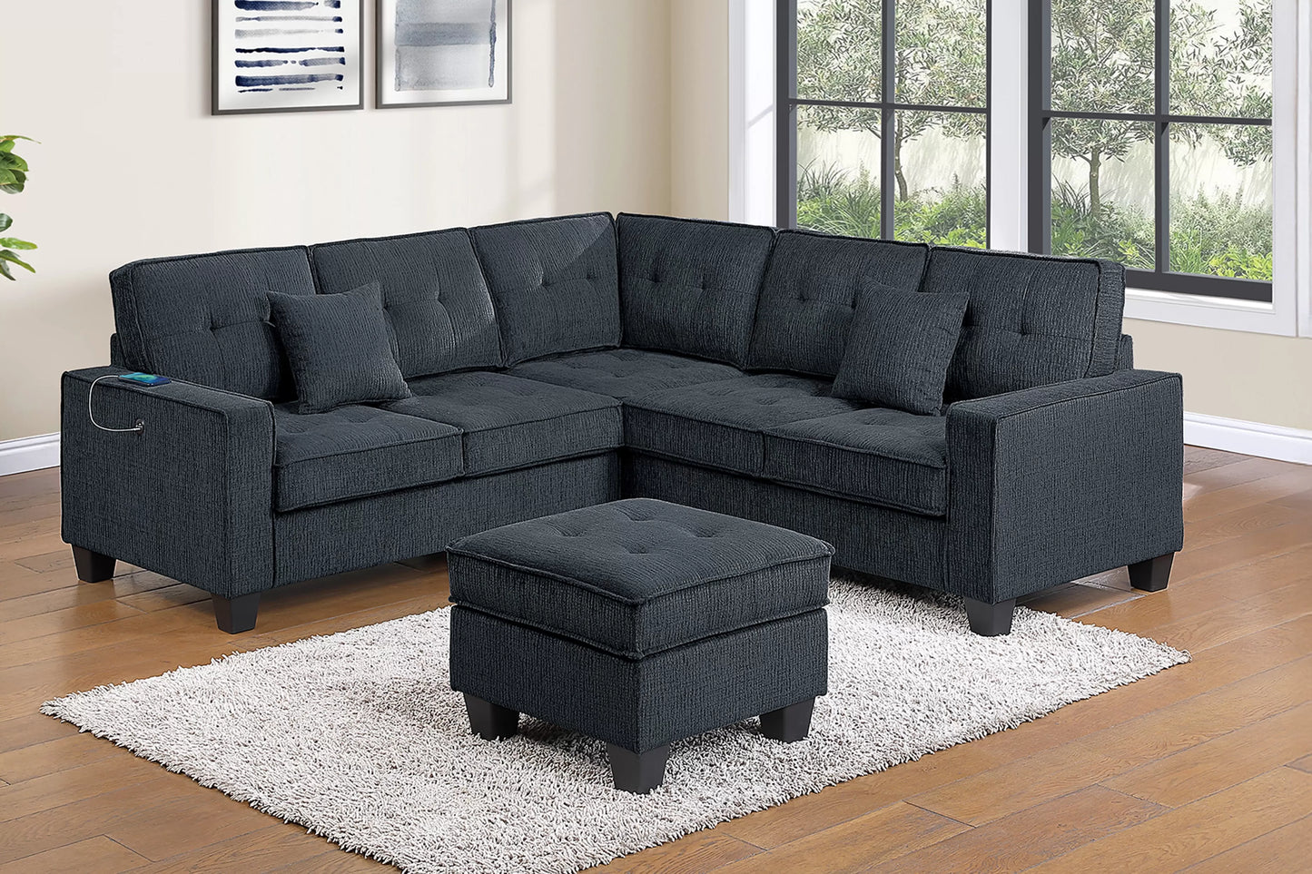 4-Pieces Sectional Sofa Set