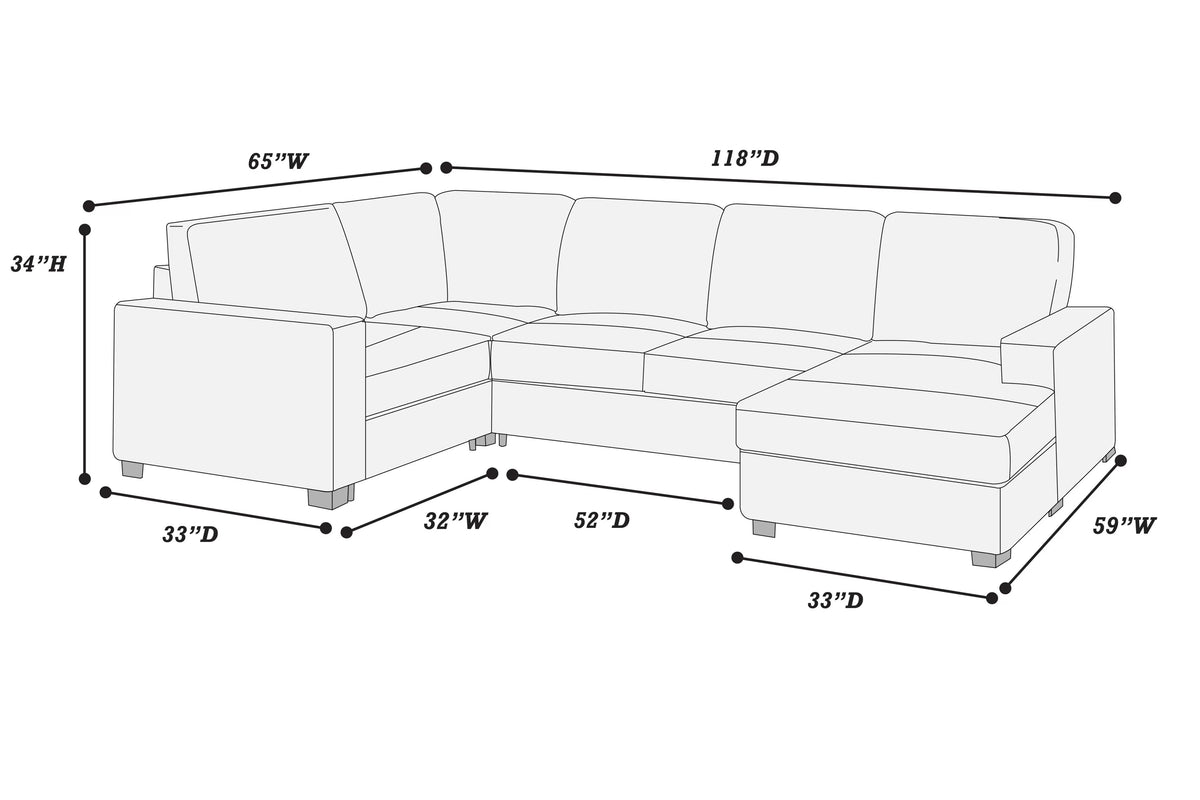 3-Pieces Sectional Sofa