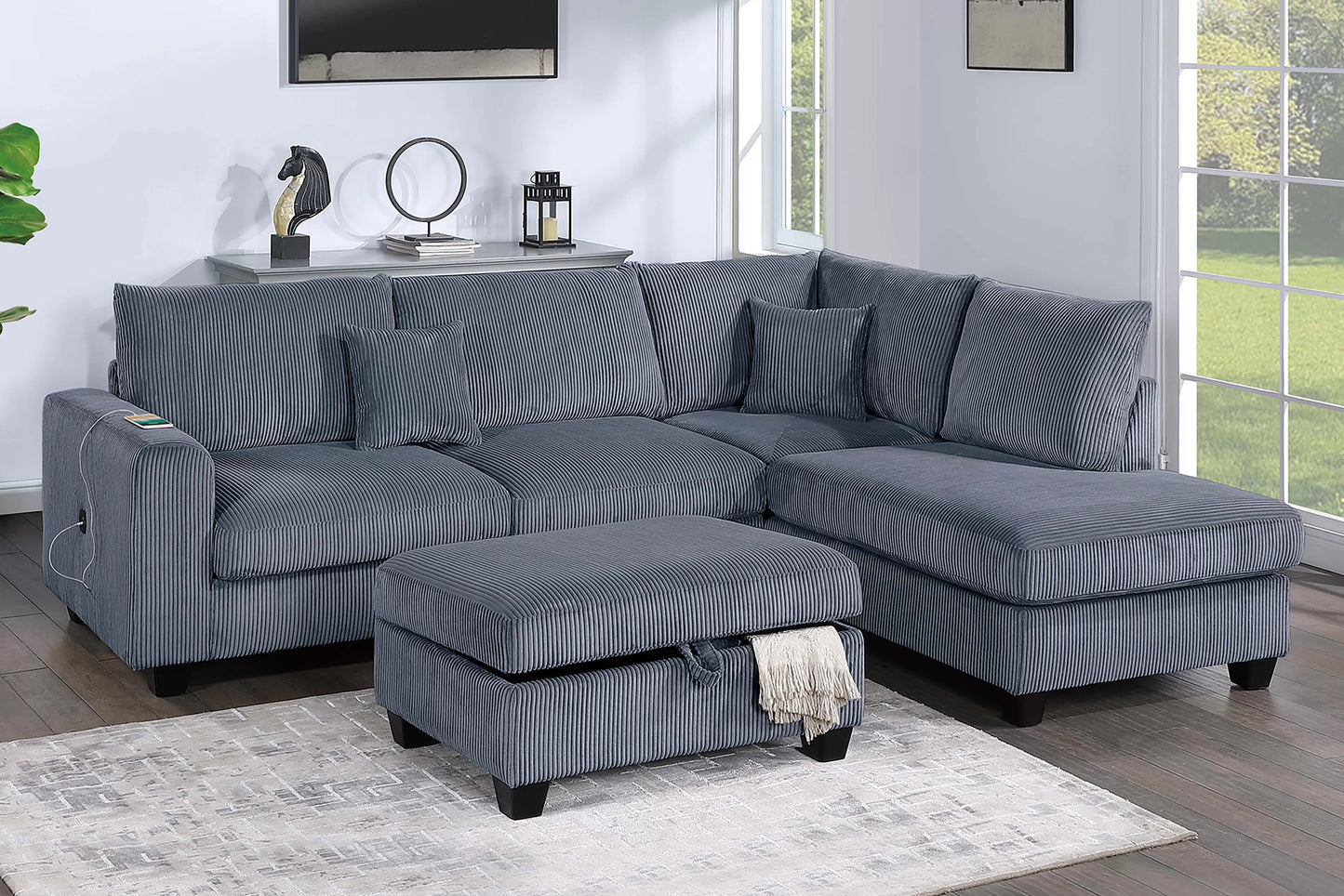 3-Pieces Sectional Sofa Set