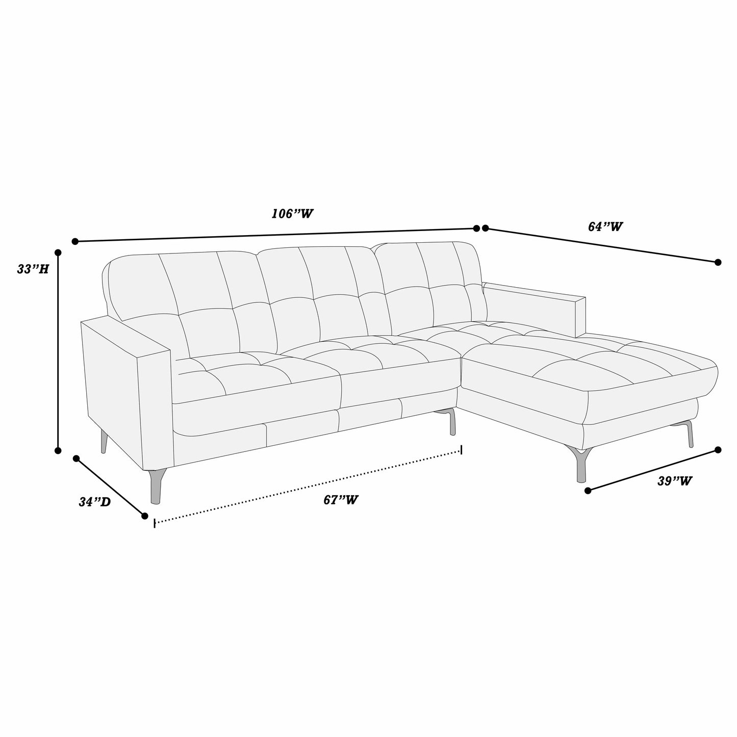 2-Pieces Sectional Sofa