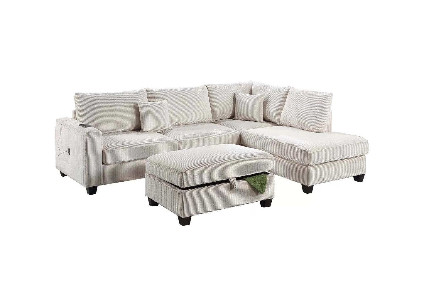 3-Pieces Sectional Sofa Set
