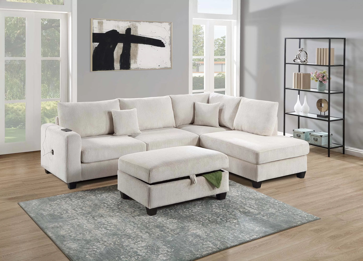 3-Pieces Sectional Sofa Set