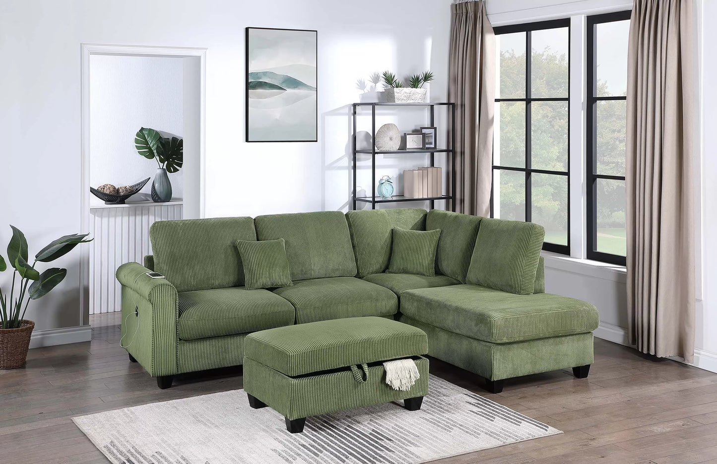 3-Pieces Sectional Sofa Set