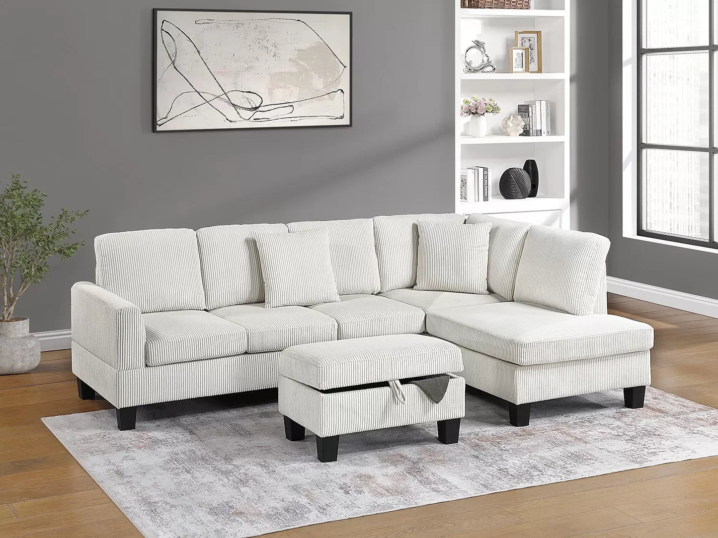 3-Pieces Sectional Sofa Set