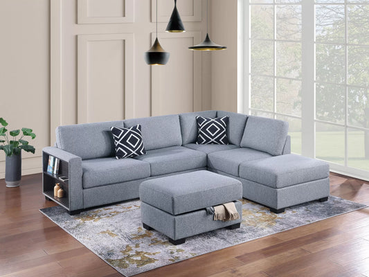 3-Pieces Reversible Sectional Sofa Set