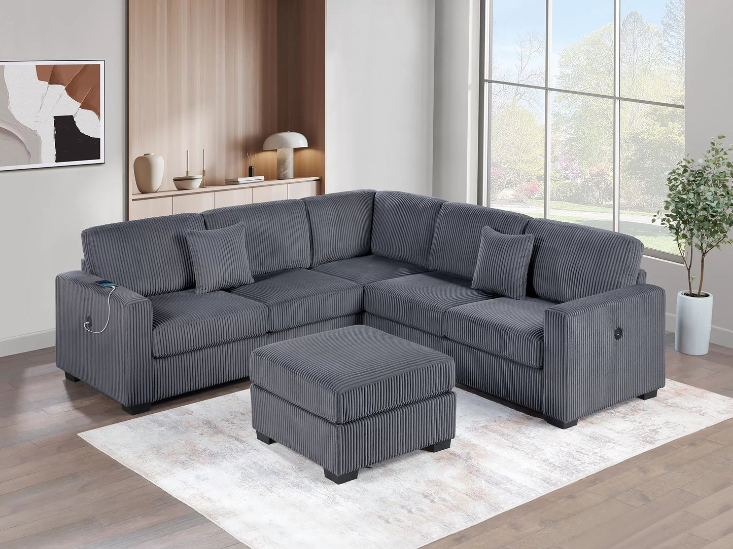 4-Pieces Sectional Sofa Set