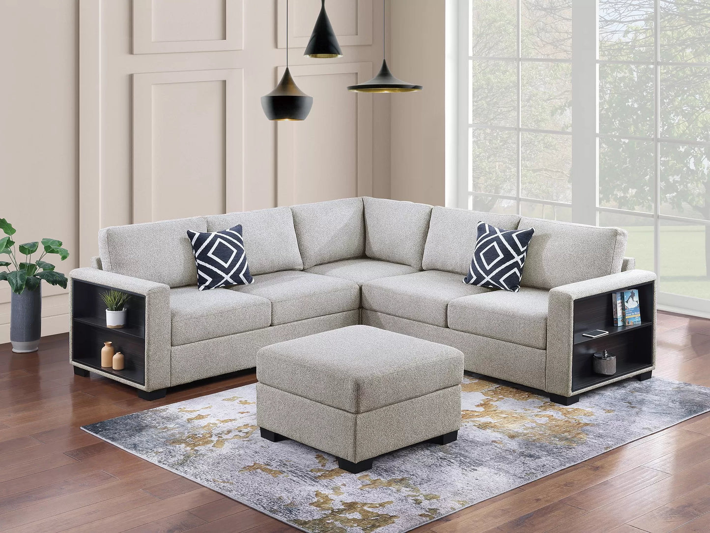 4-Pieces Sectional Sofa Set