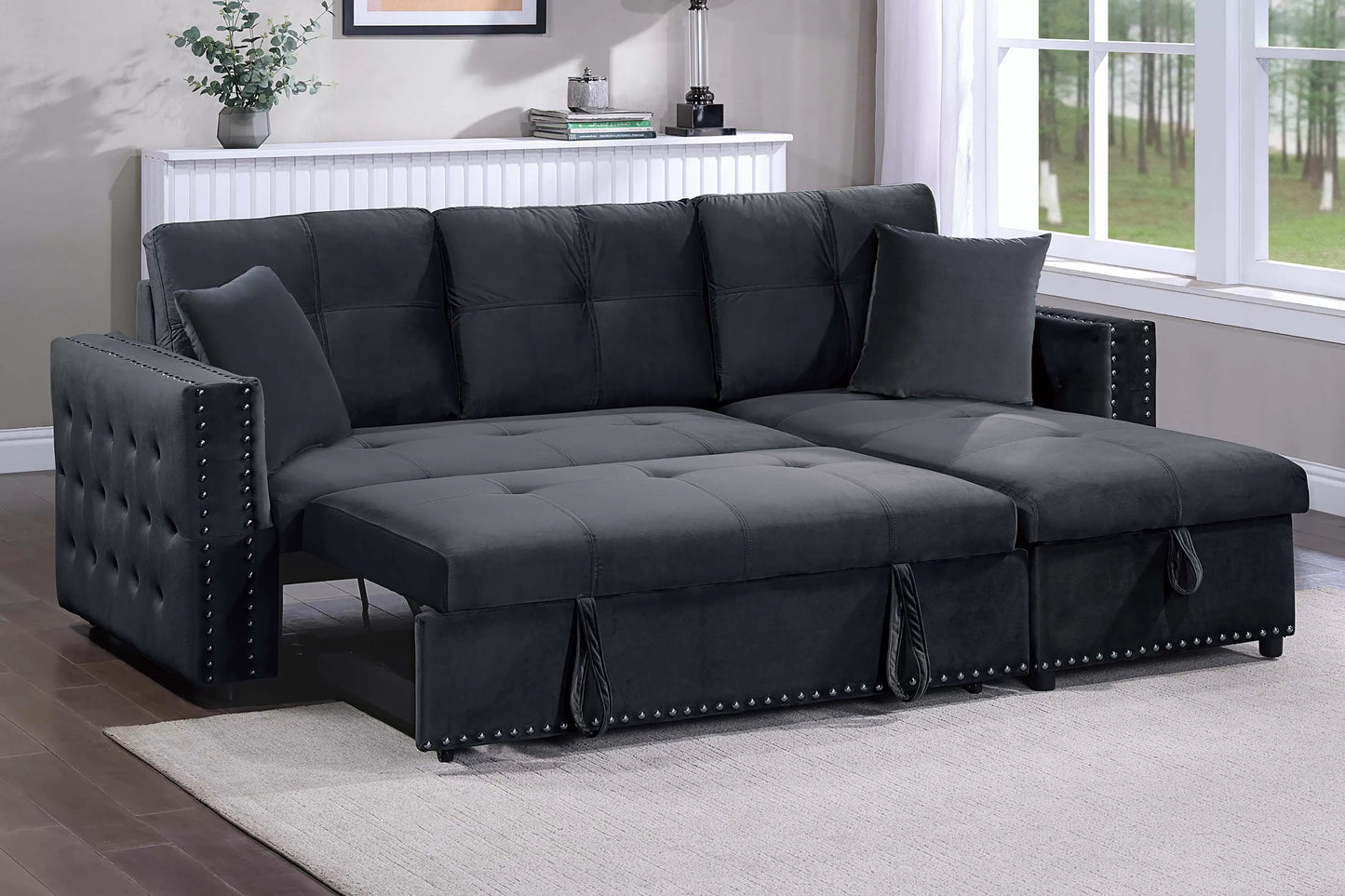 2-Pieces Reversible Convertible Sectional Sofa