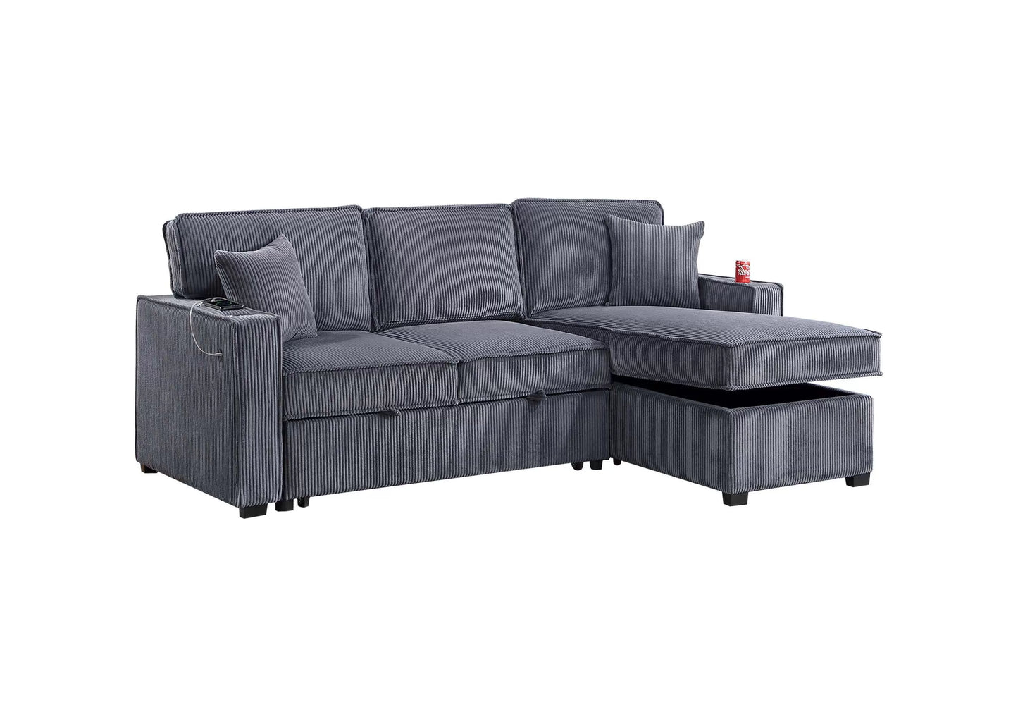 2-Pieces Reversible Convertible Sectional Sofa