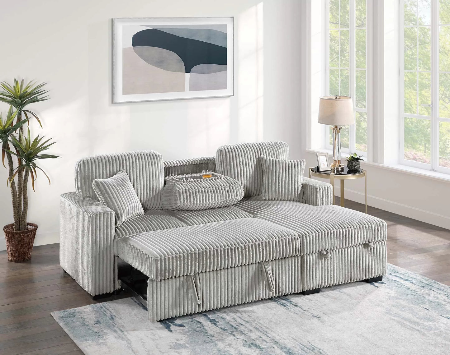 2-Pieces Convertible Sectional Sofa