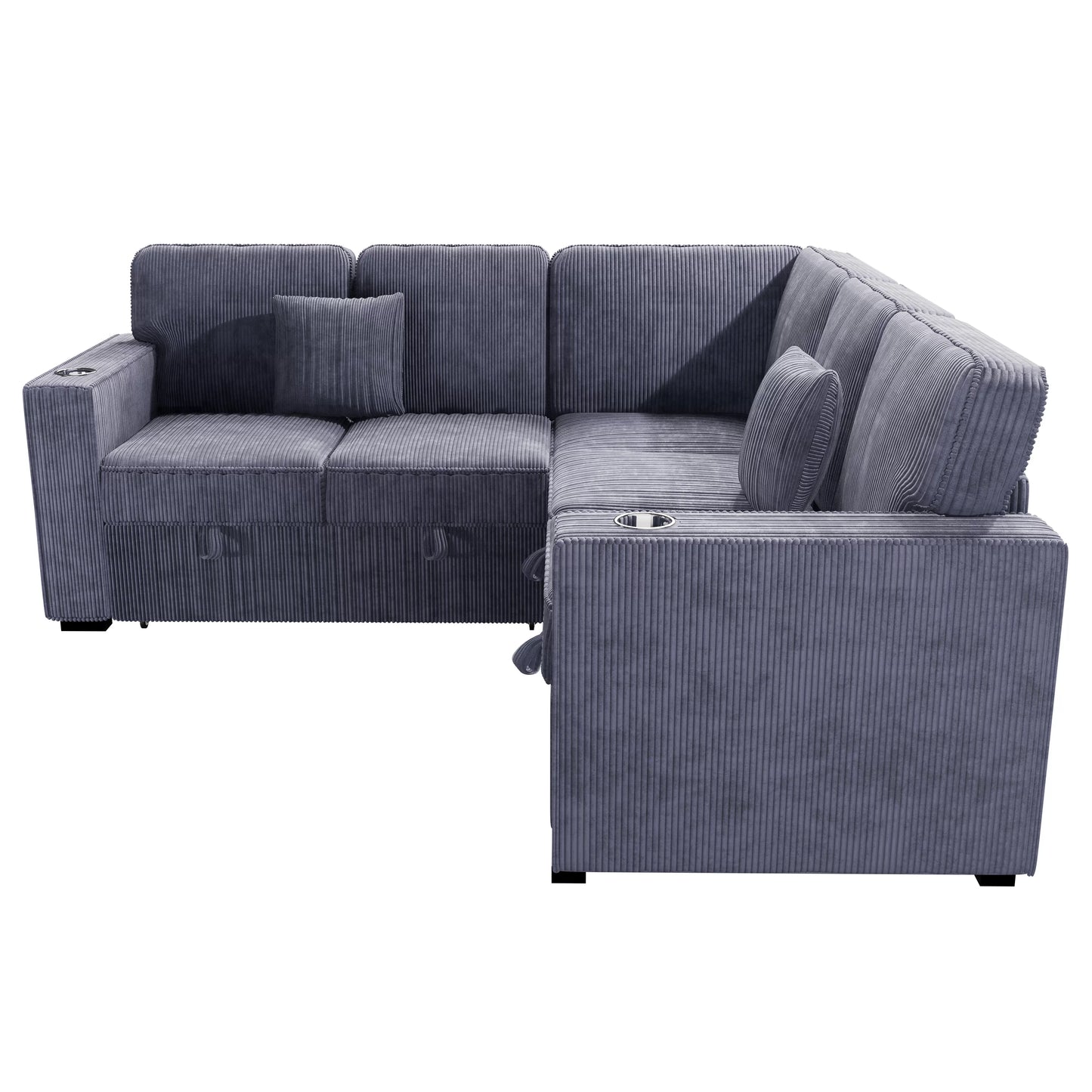3-Pieces Reversible Convertible Sectional Sofa