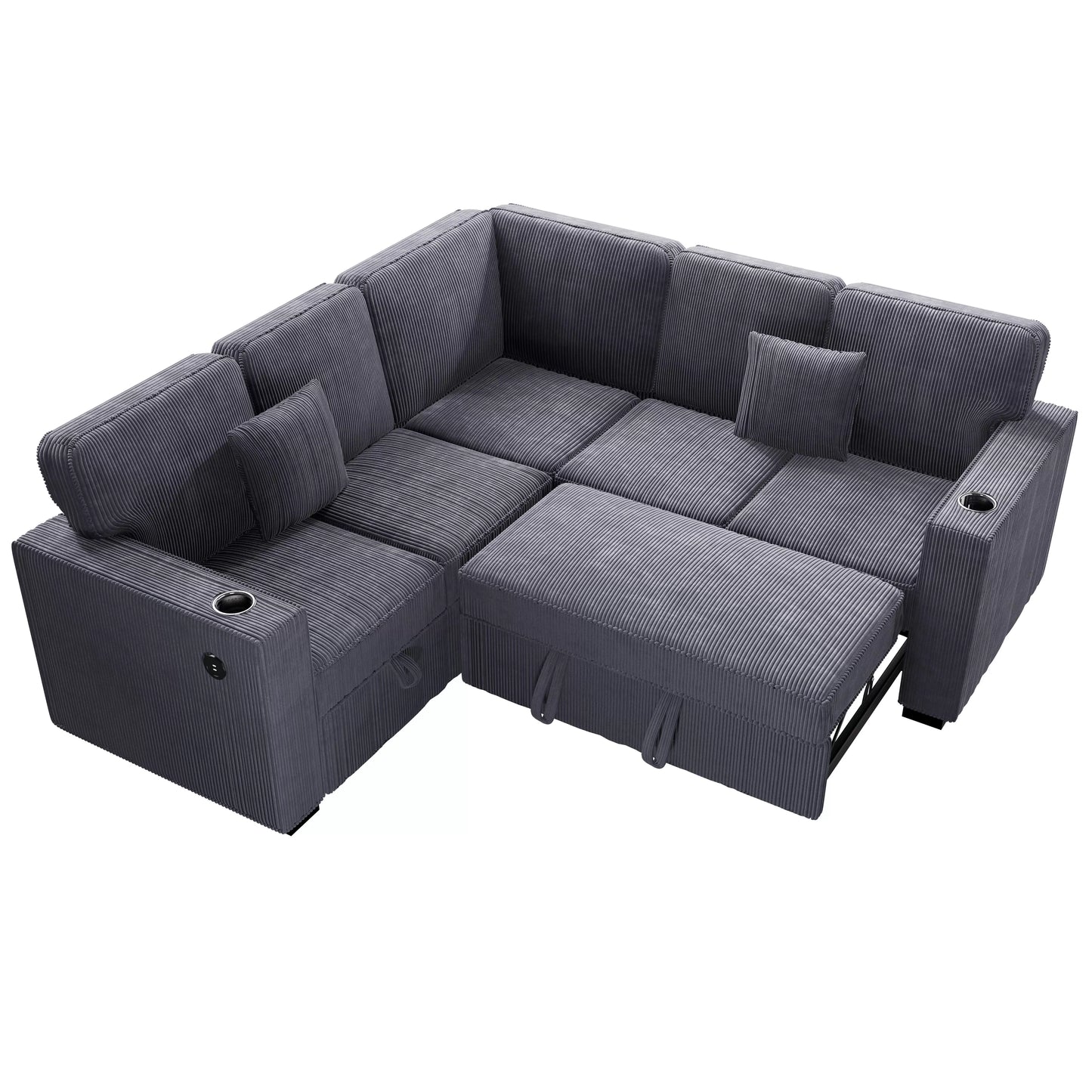 3-Pieces Reversible Convertible Sectional Sofa