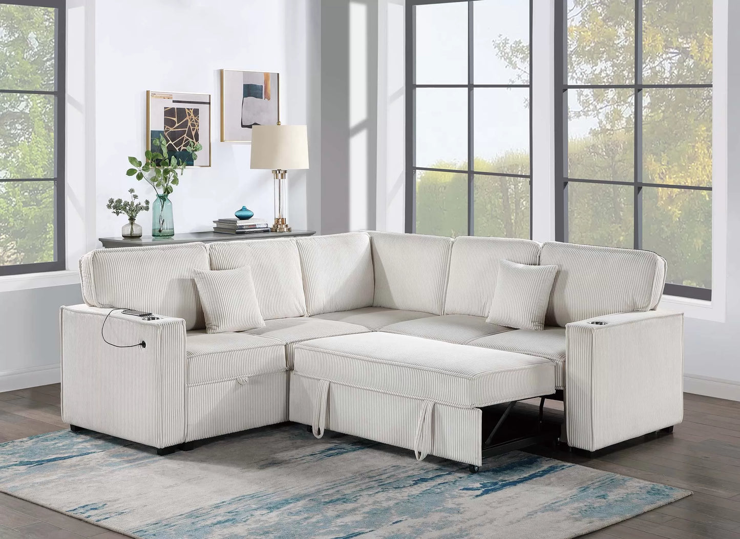 3-Pieces Reversible Convertible Sectional Sofa