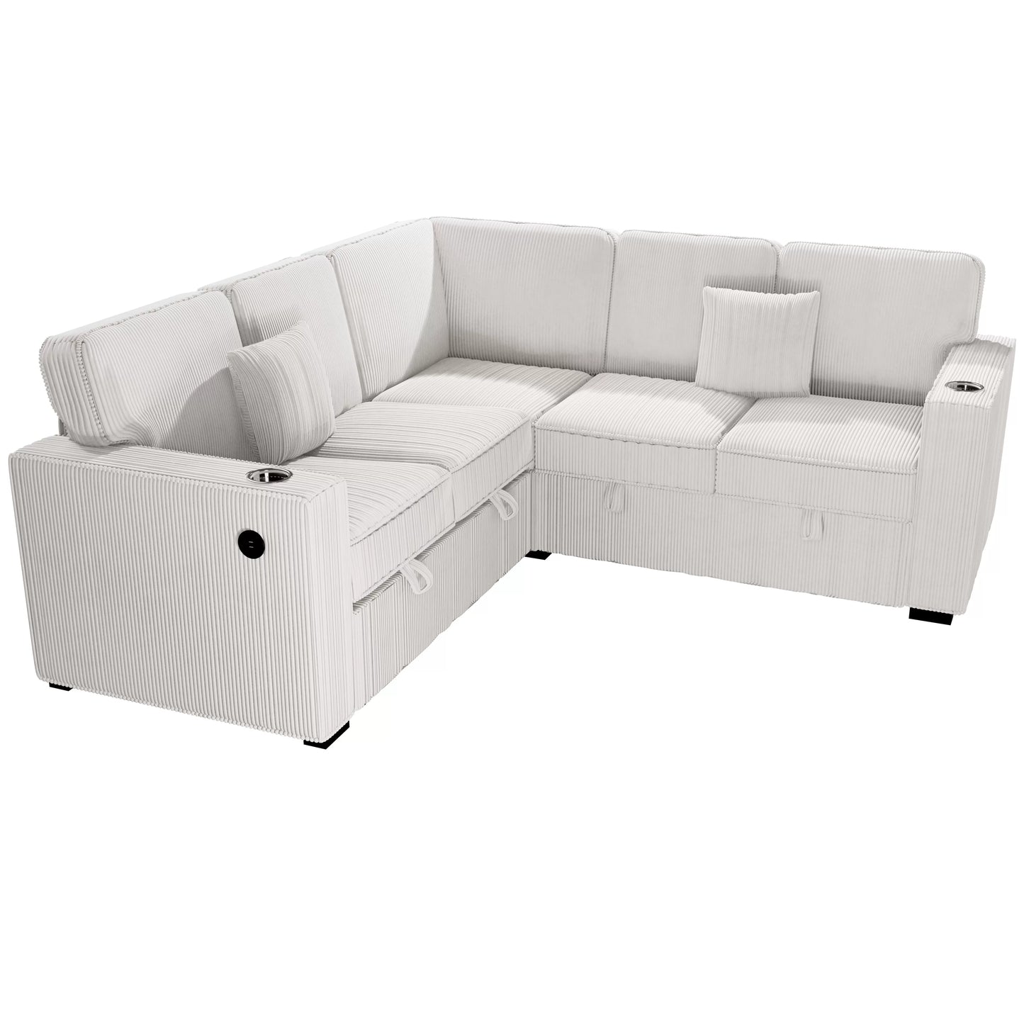 3-Pieces Reversible Convertible Sectional Sofa