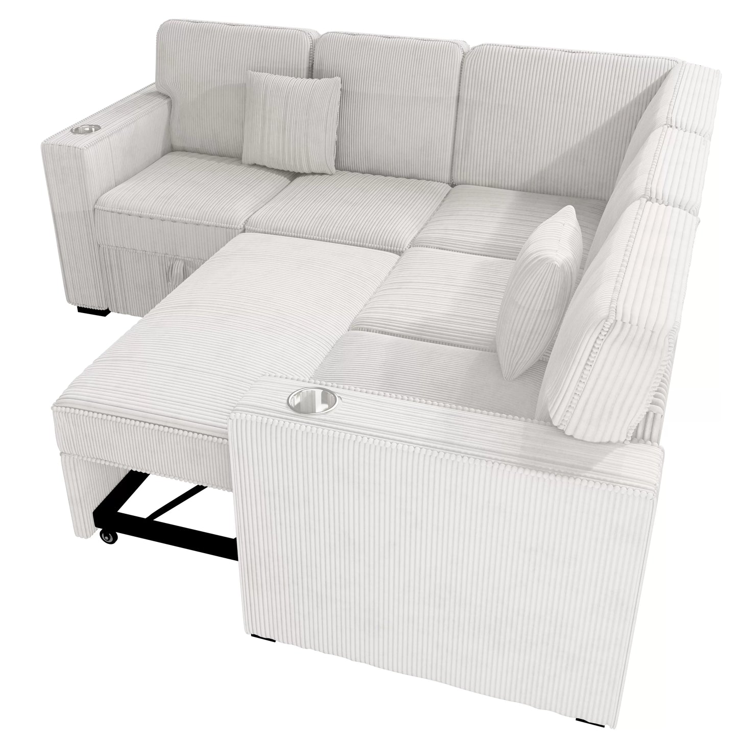 3-Pieces Reversible Convertible Sectional Sofa
