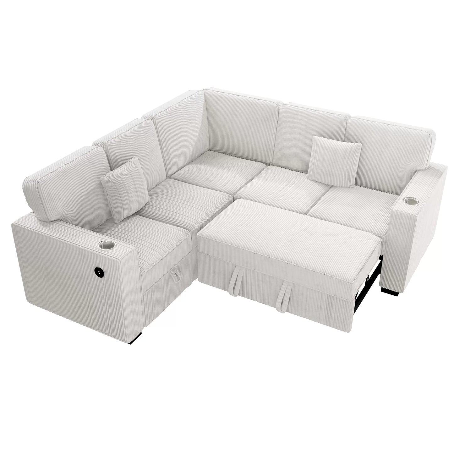 3-Pieces Reversible Convertible Sectional Sofa