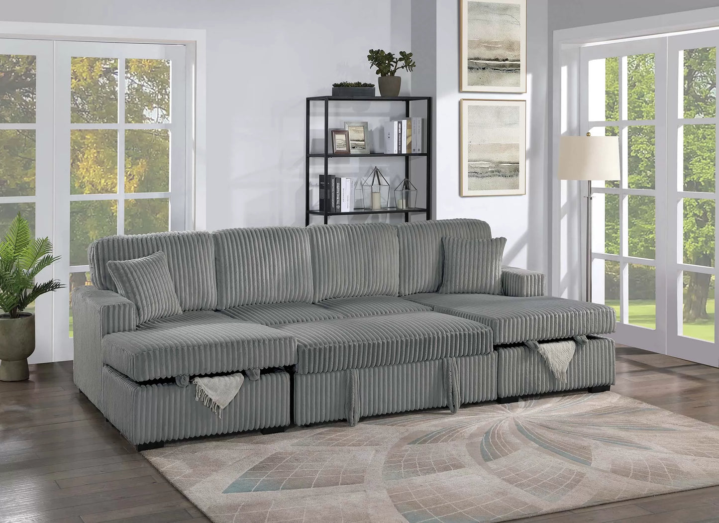 3-Pieces Convertible Sectional Sofa