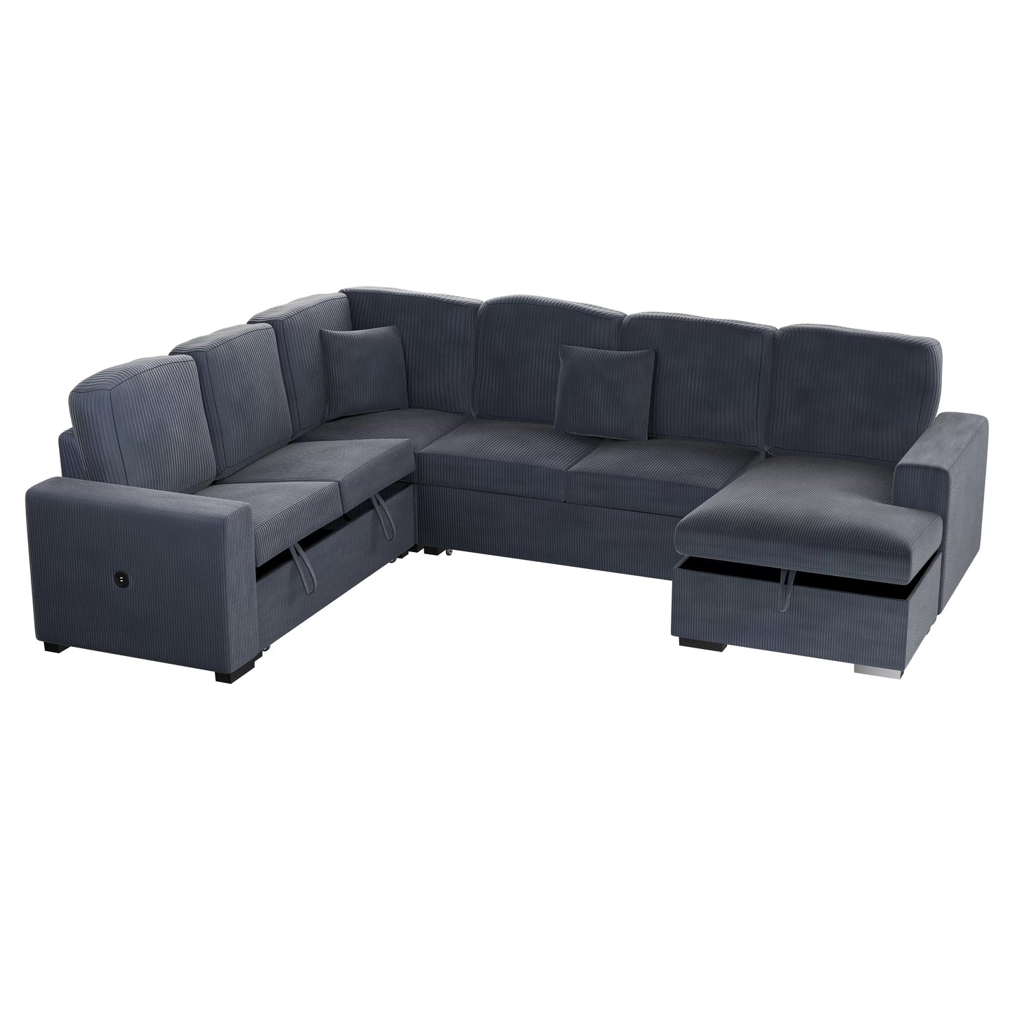 4-Pieces Convertible Sectional Sofa
