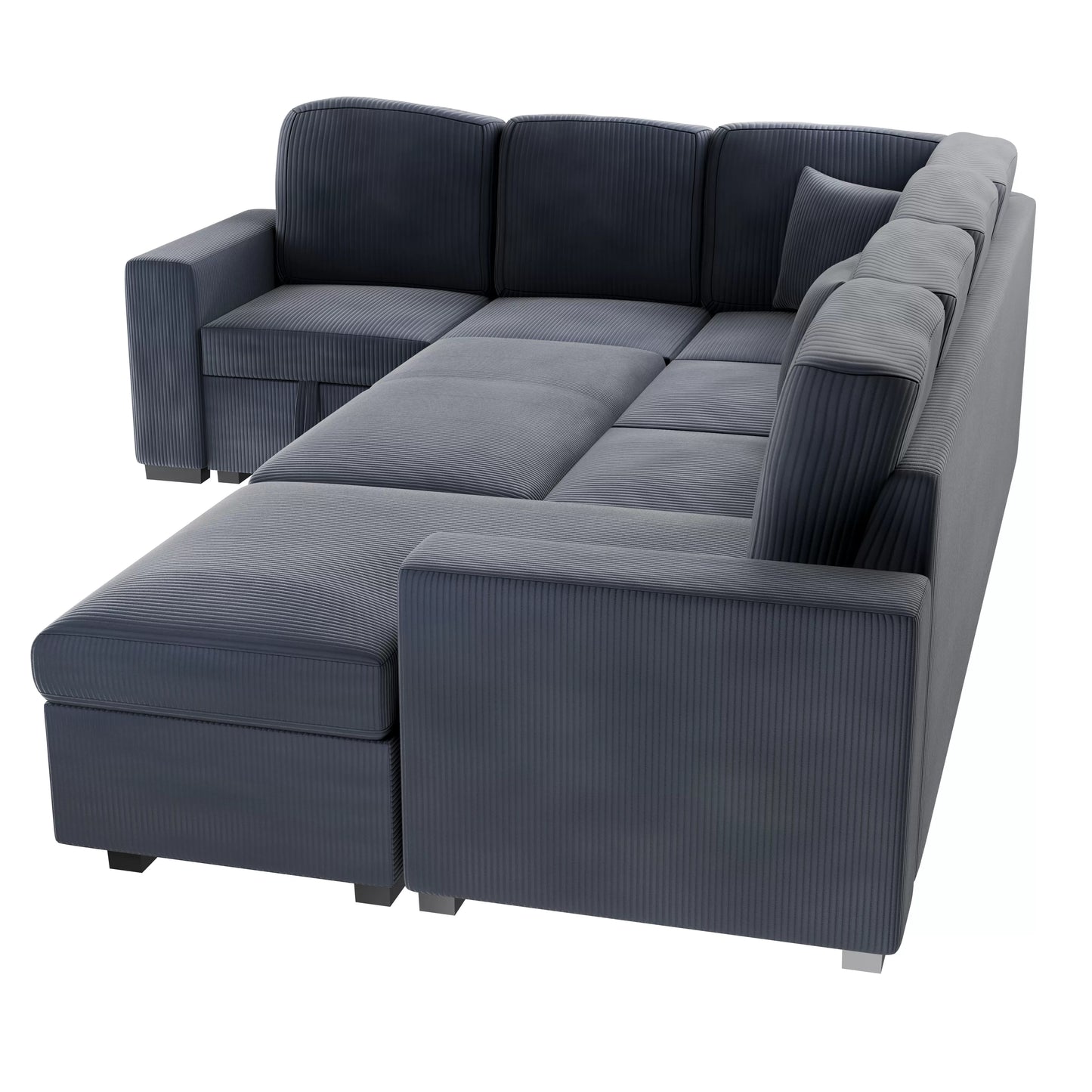 4-Pieces Convertible Sectional Sofa