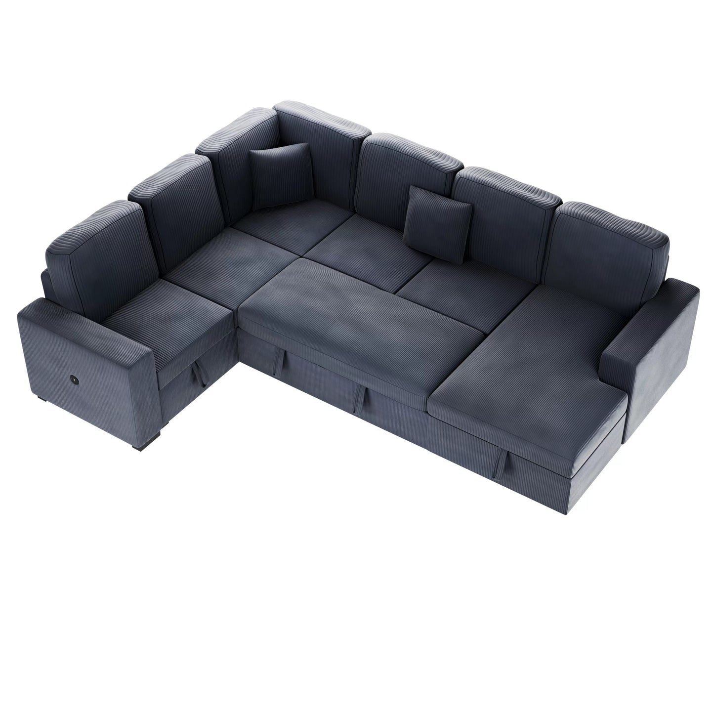 4-Pieces Convertible Sectional Sofa