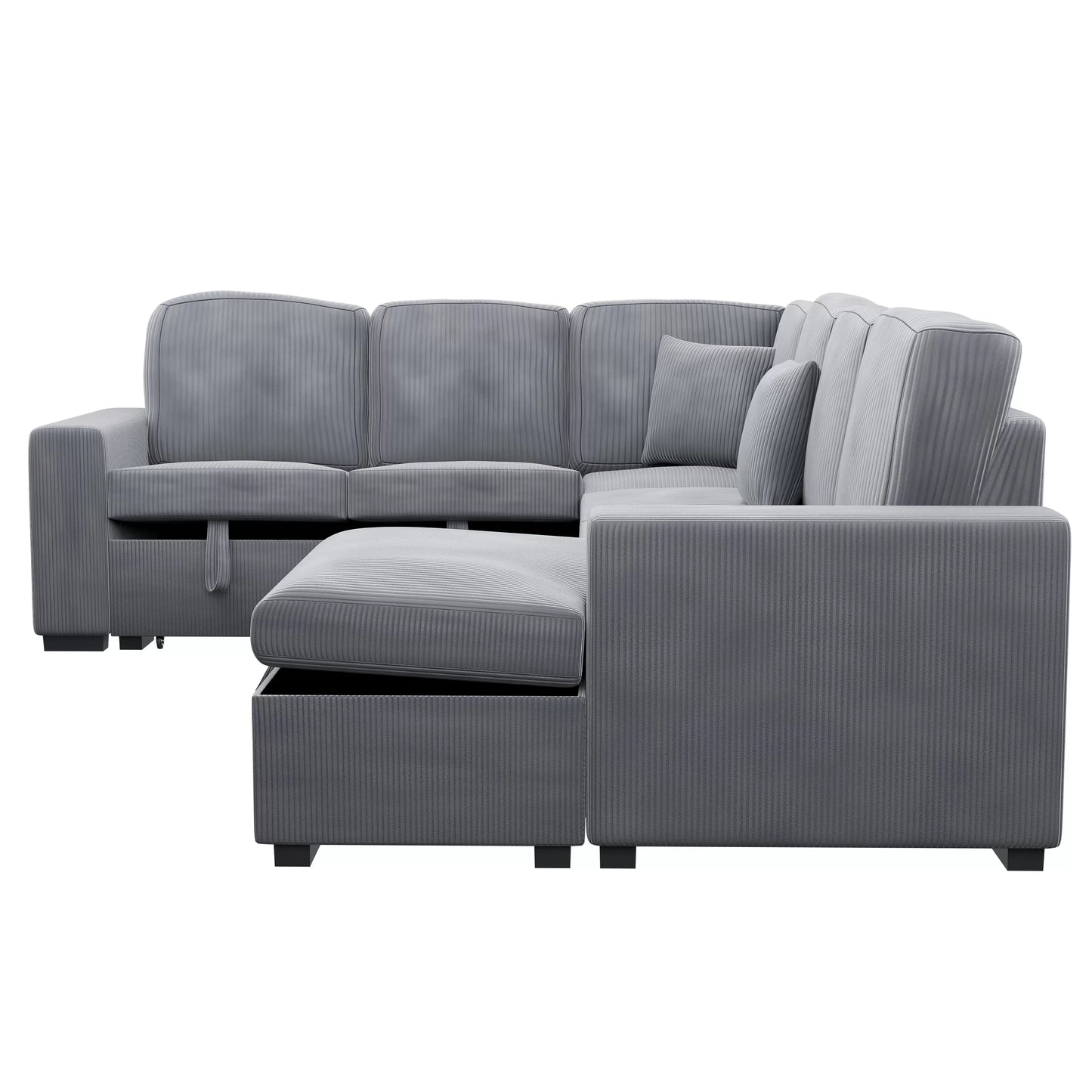 4-Pieces Convertible Sectional Sofa