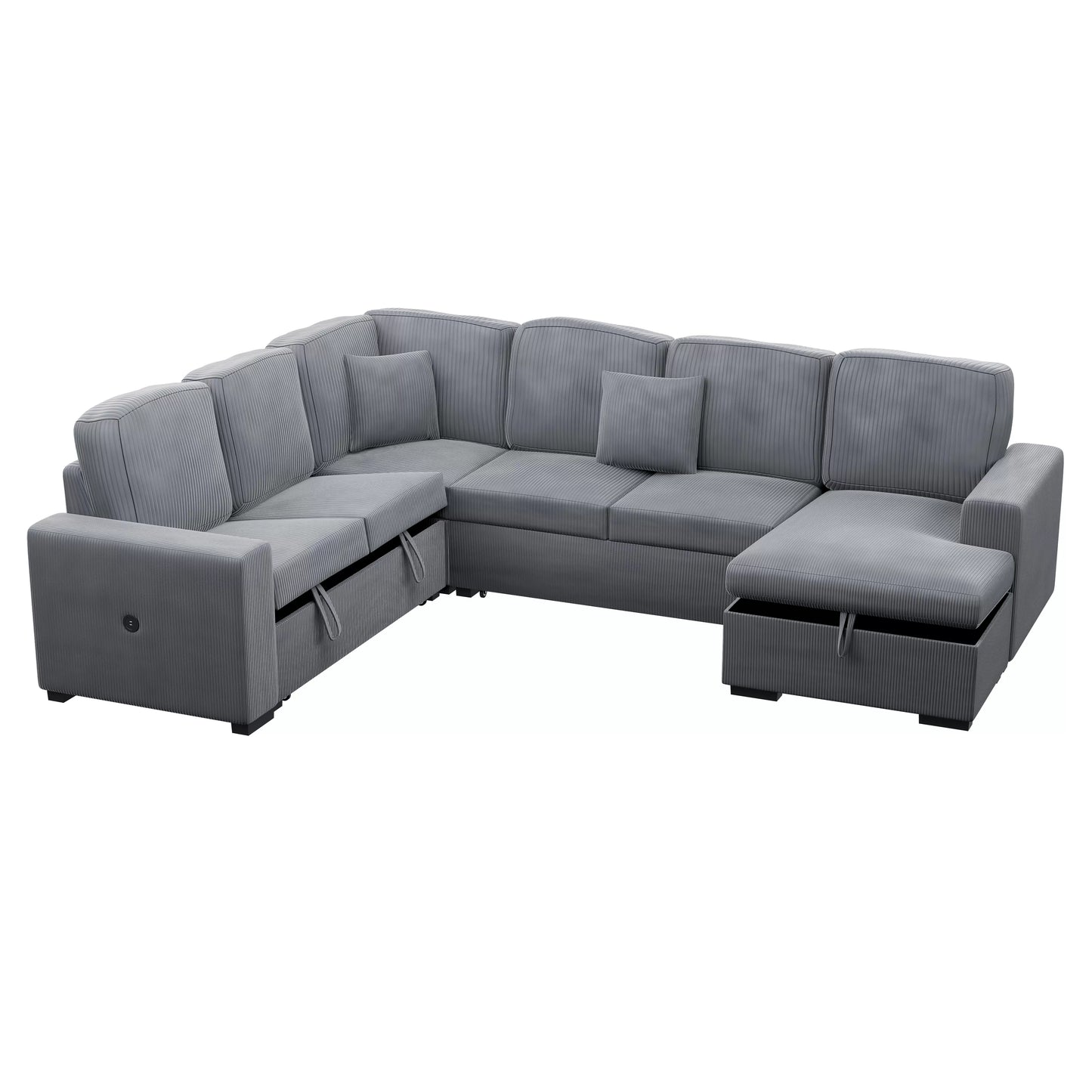 4-Pieces Convertible Sectional Sofa