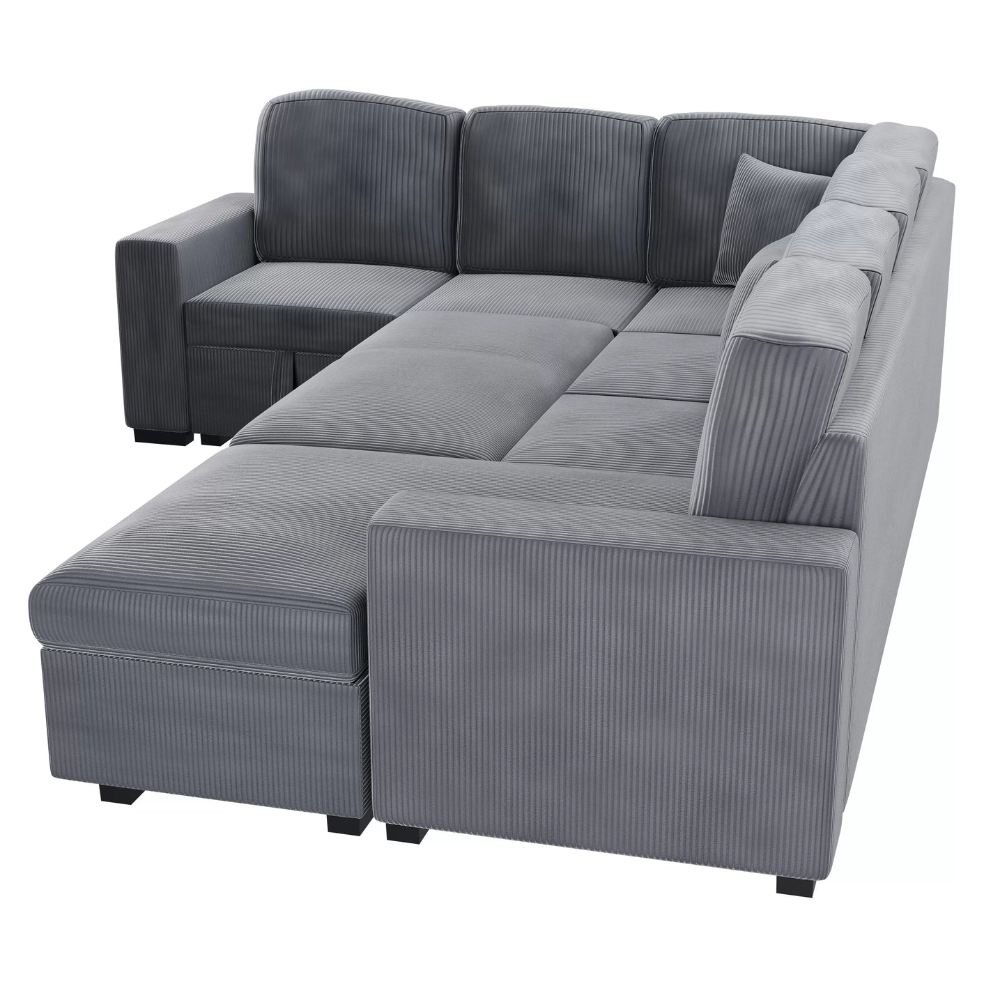 4-Pieces Convertible Sectional Sofa