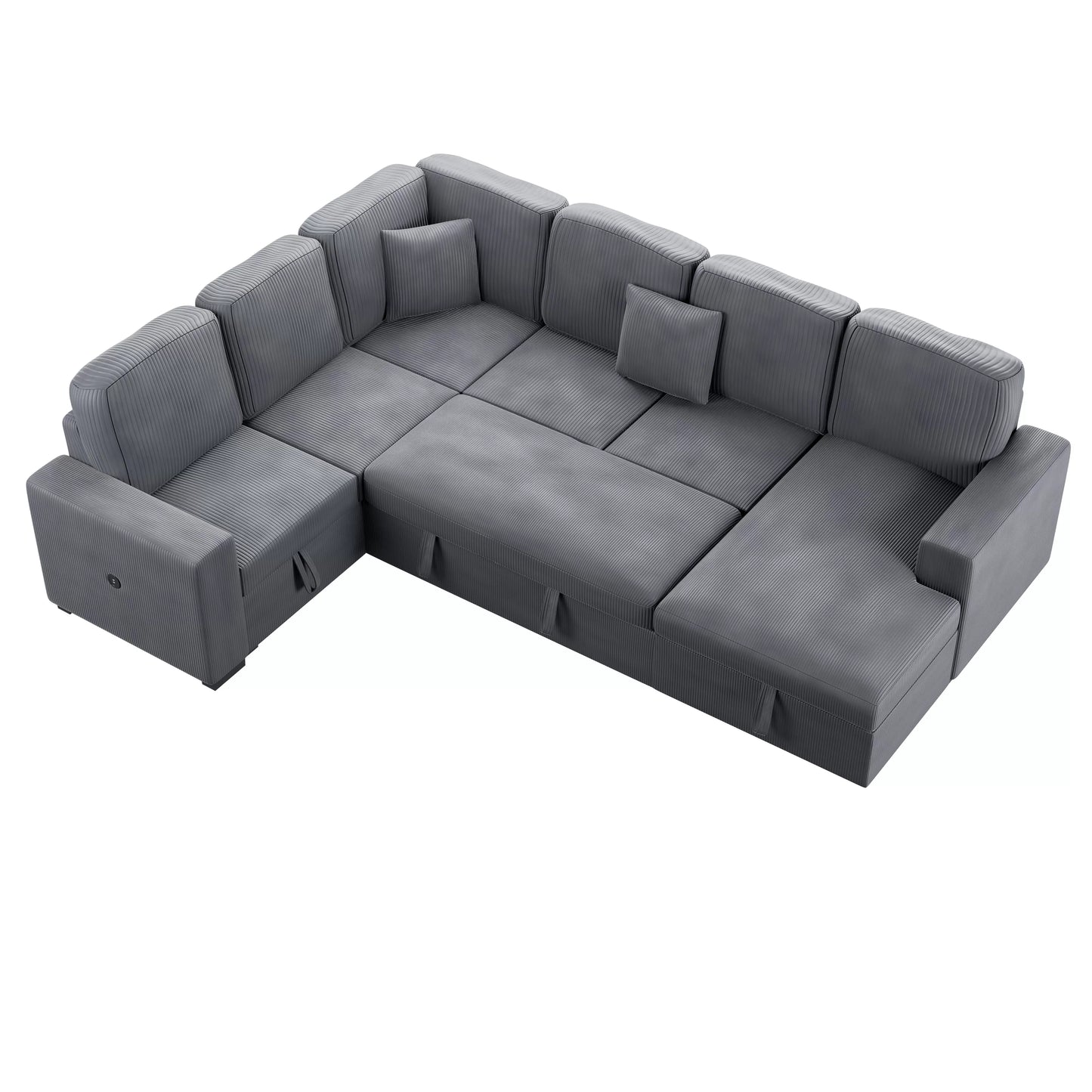 4-Pieces Convertible Sectional Sofa