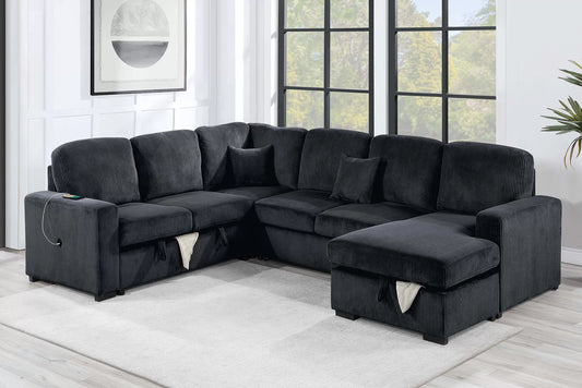 4-Pieces Convertible Sectional Sofa