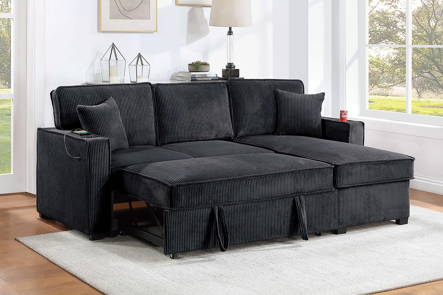 2-Pieces Reversible Convertible Sectional Sofa