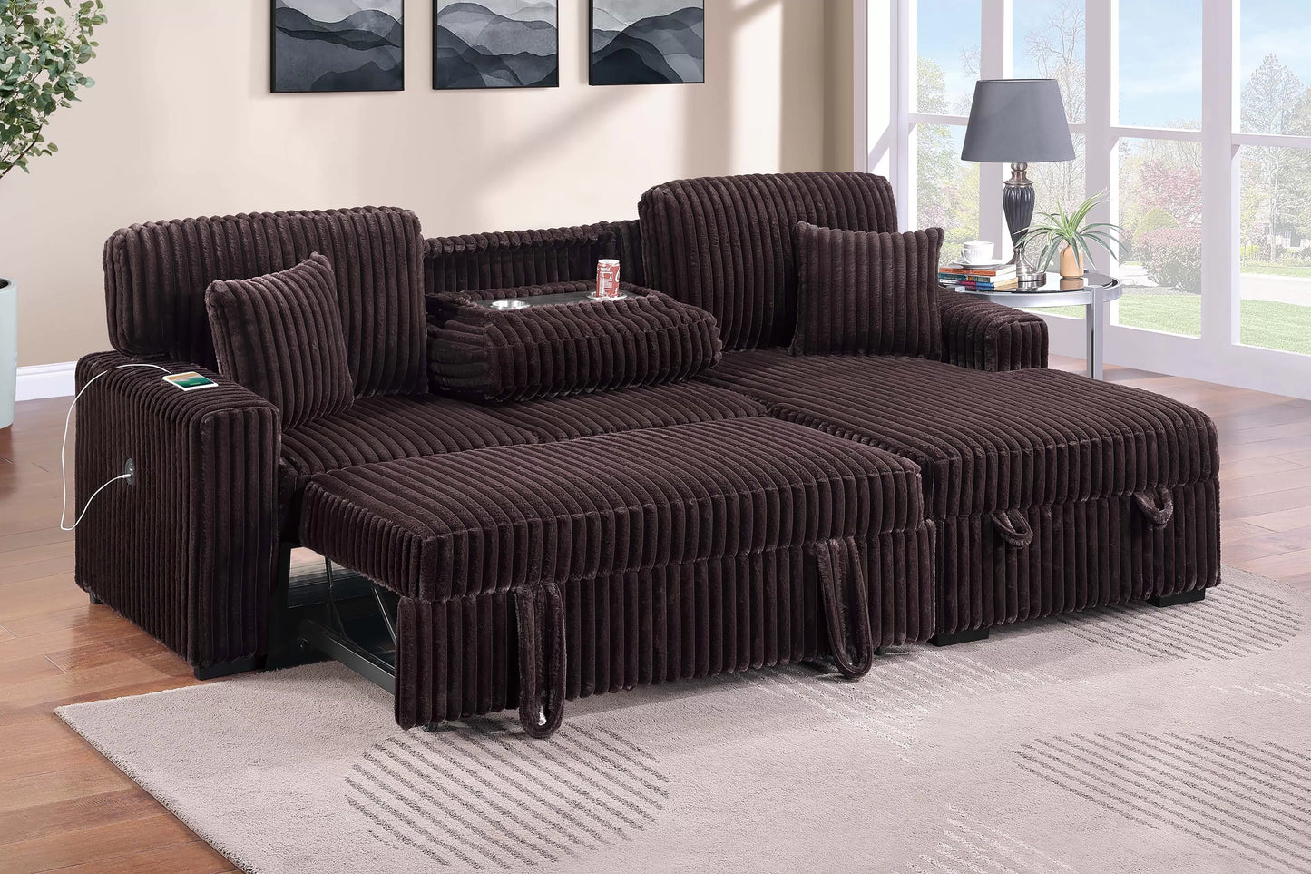 2-Pieces Convertible Sectional Sofa