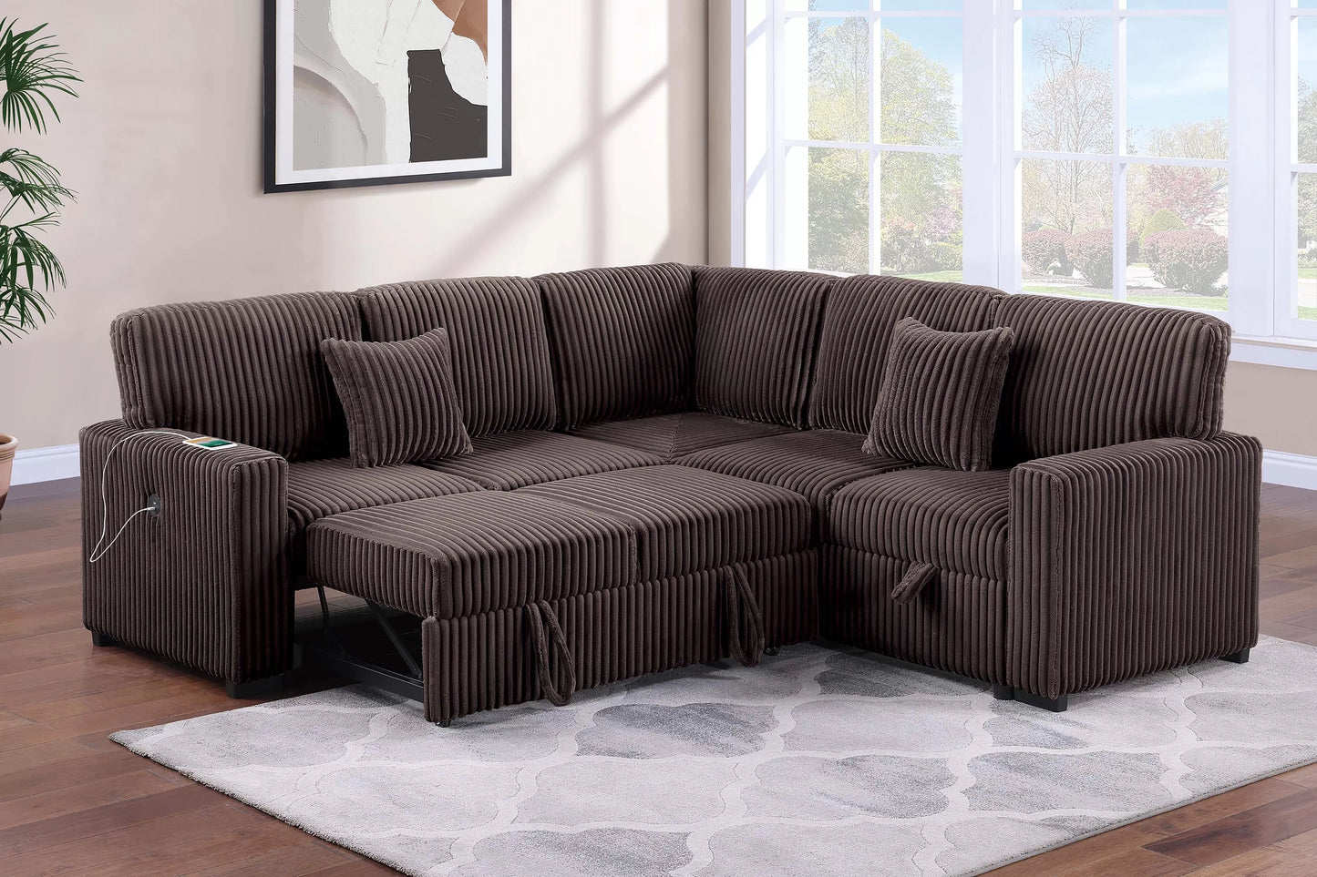 3-Pieces Reversible Convertible Sectional Sofa