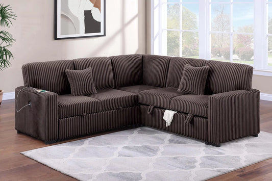 3-Pieces Reversible Convertible Sectional Sofa