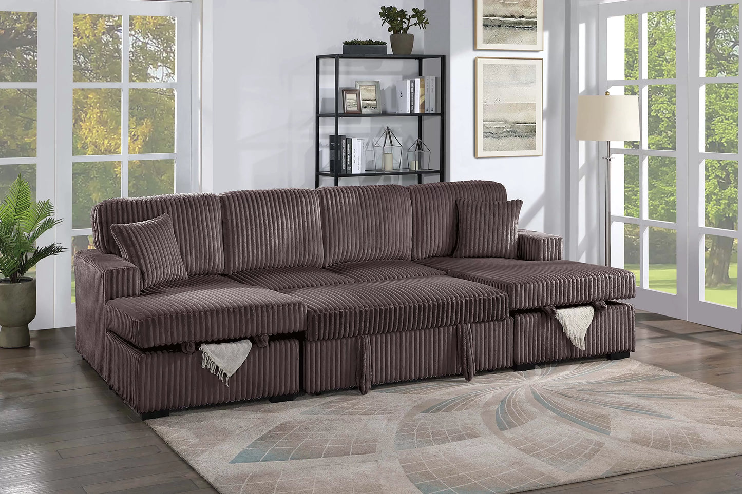 3-Pieces Convertible Sectional Sofa