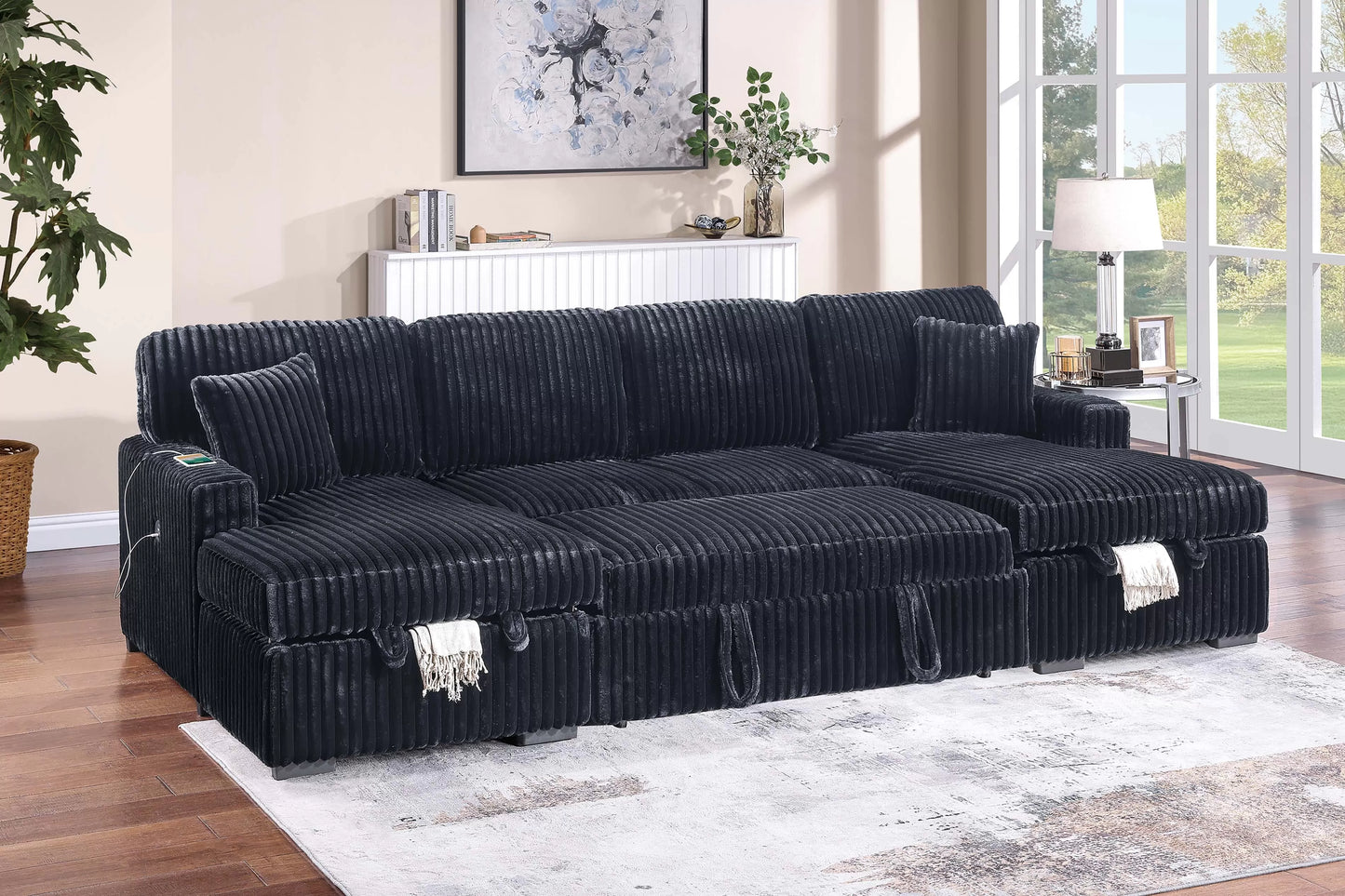 3-Pieces Convertible Sectional Sofa