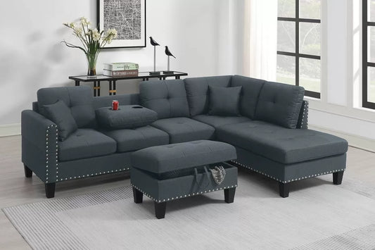 3-Pieces Sectional Sofa Set