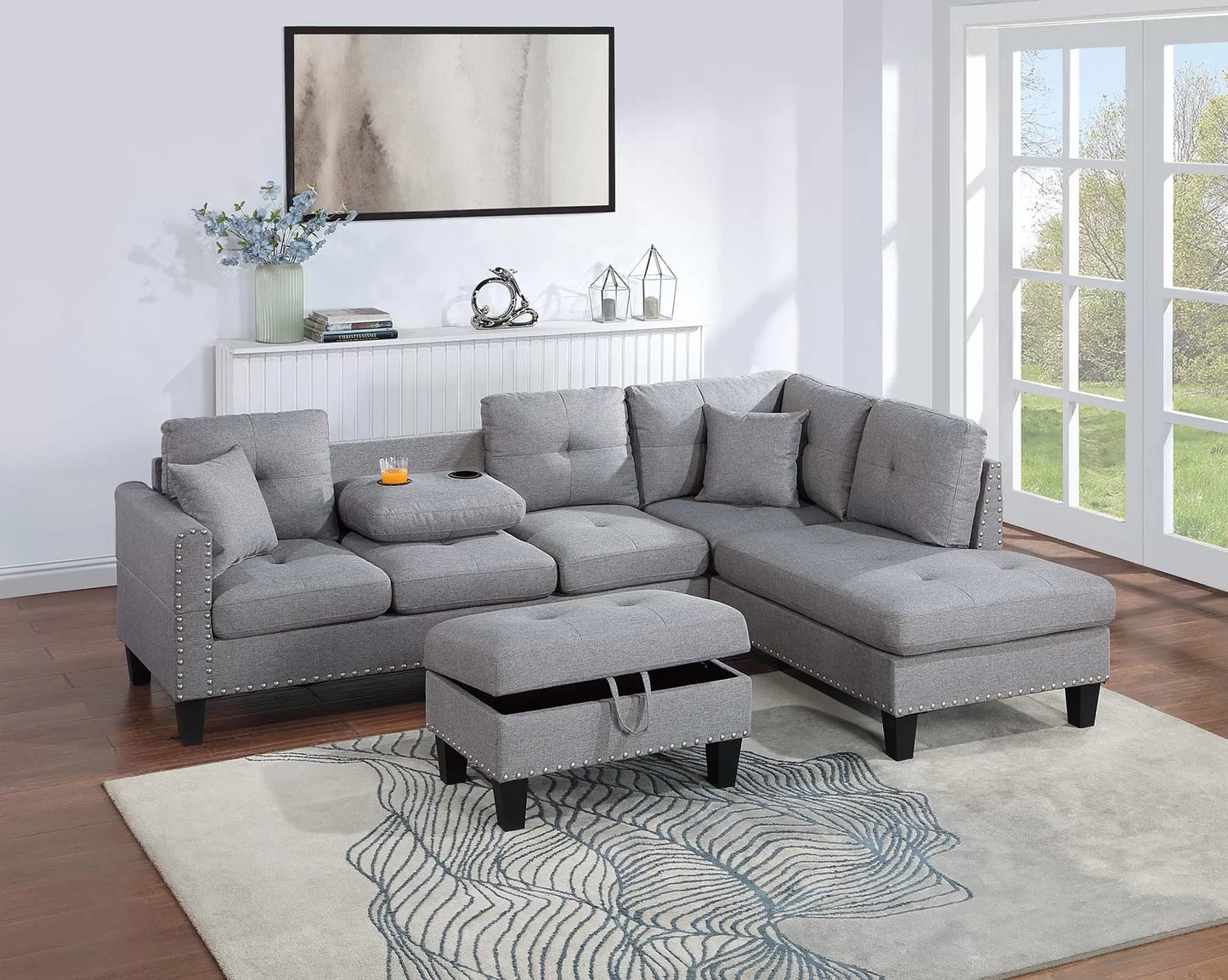 3-Pieces Sectional Sofa Set