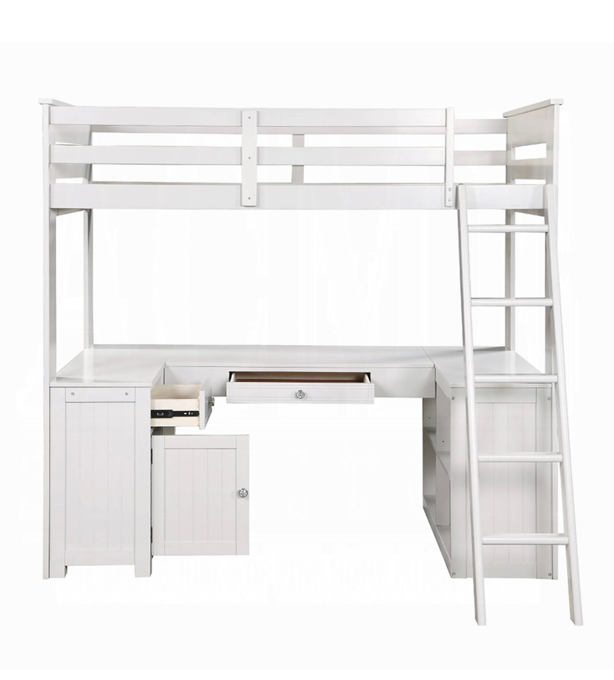 Ambar Twin Loft Bed W/Desk & Bookcase & Chest