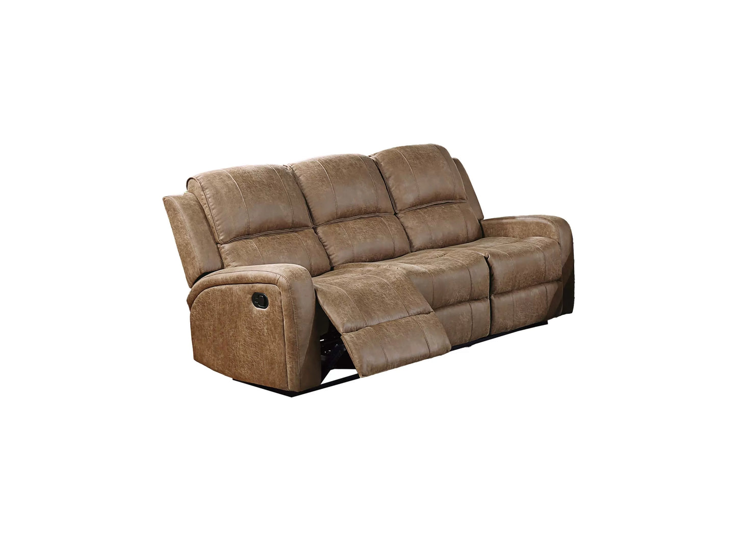 Sofa, Smoke-Chestnut, Leather-Like Fabric