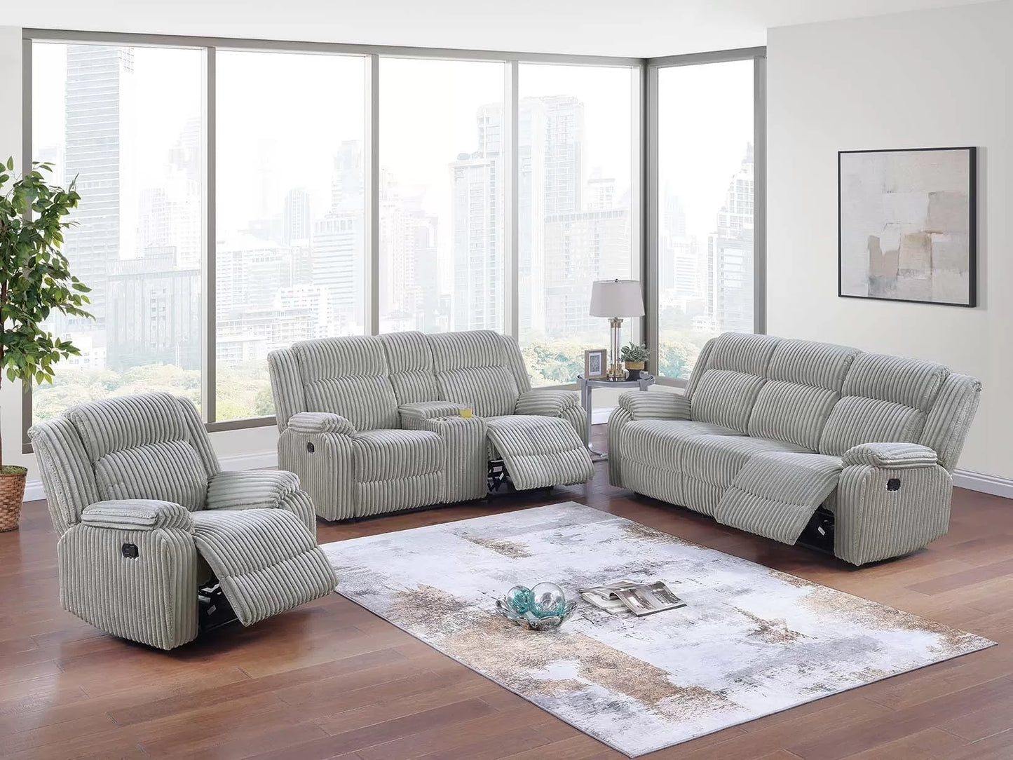 Sofa, Ash-Smoke, Fur-Like Corduroy