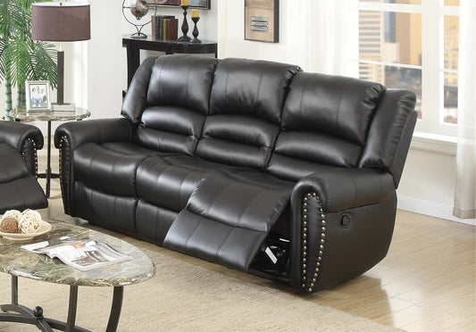Sofa, Black, Bonded Leather